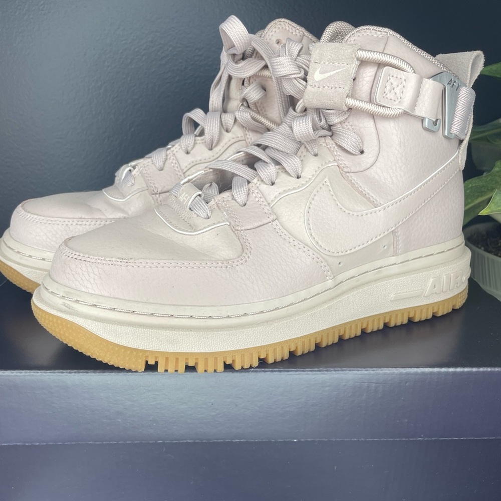 Nike Cream High Top Sneakers with Gum Sole
